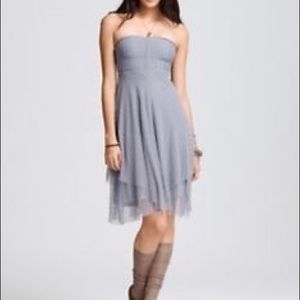 Free People Tulle Strapless Lace Fishtail Dress